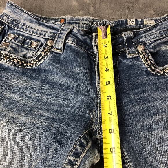 Miss Me Womens Jeans Low-Rise Boot-cut Stud Embellished Pockets 29" Waist READ - Picture 5 of 13